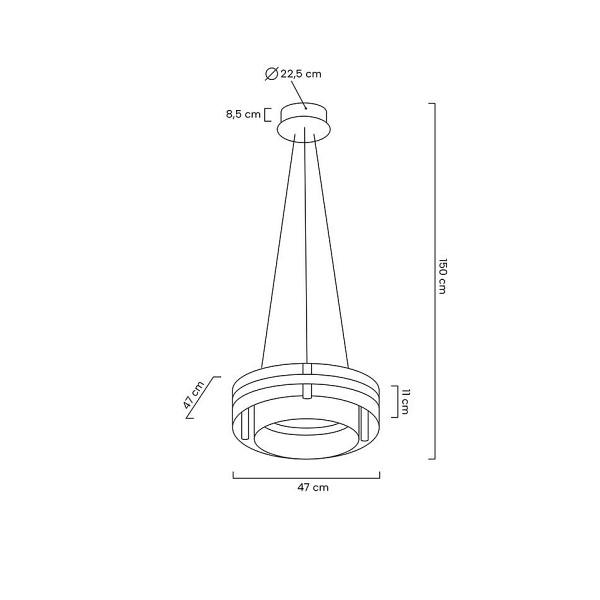 Lampa wisząca SATURNUS 47 DUO złota - LED, kryształ, stal szczotkowana - Moosee